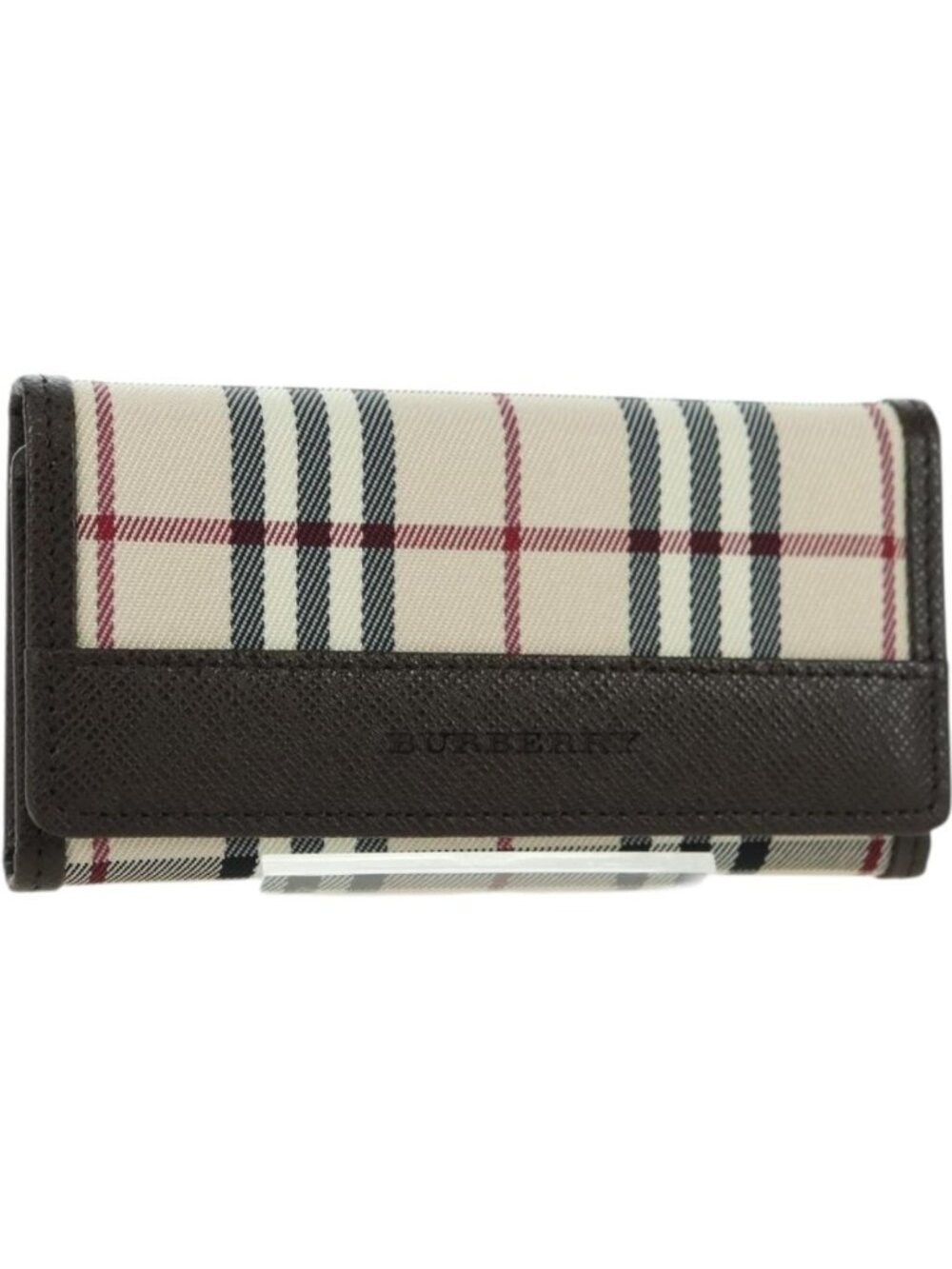 BURBERRY Nova Check Key Case Canvas Beige Brown